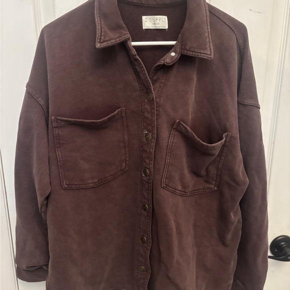 Z Supply Chocolate Brown Casual Jacket - Picture 2 of 3
